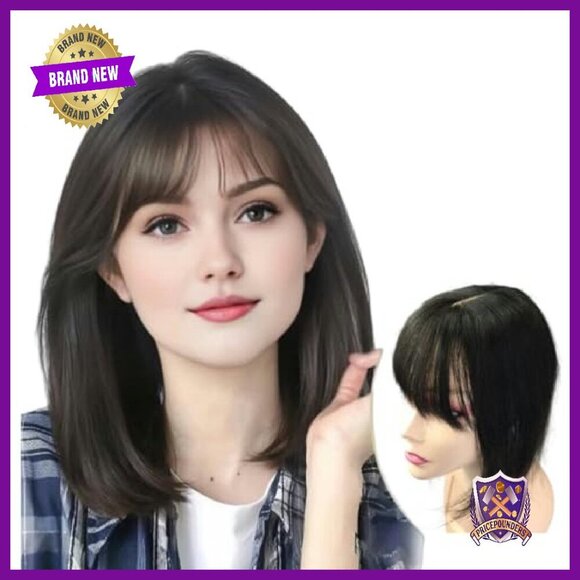 Human Hair Topper Clip In 30cm Straight 3D Bangs Fringe Volume main image 7